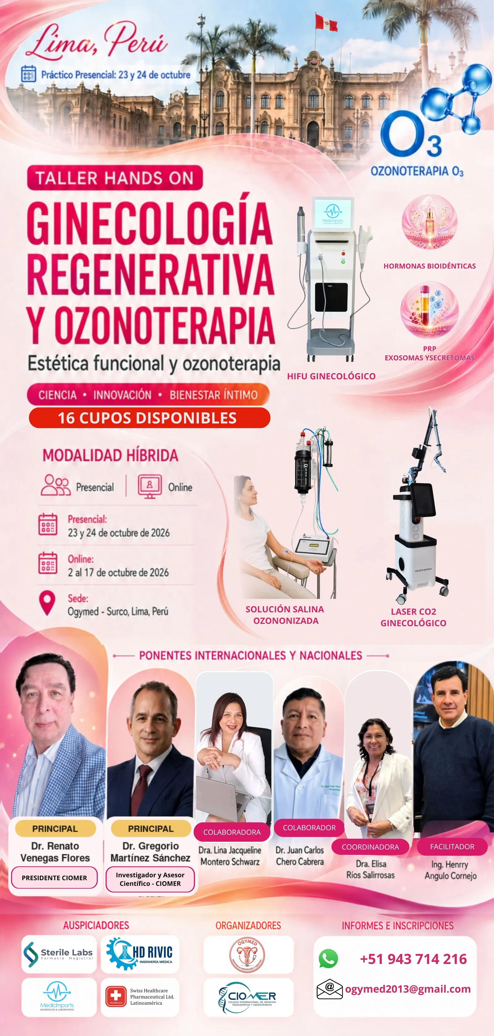 Taller Hands On en Ginecología Regenerativa, Estética y Funcional y Ozonoterapia