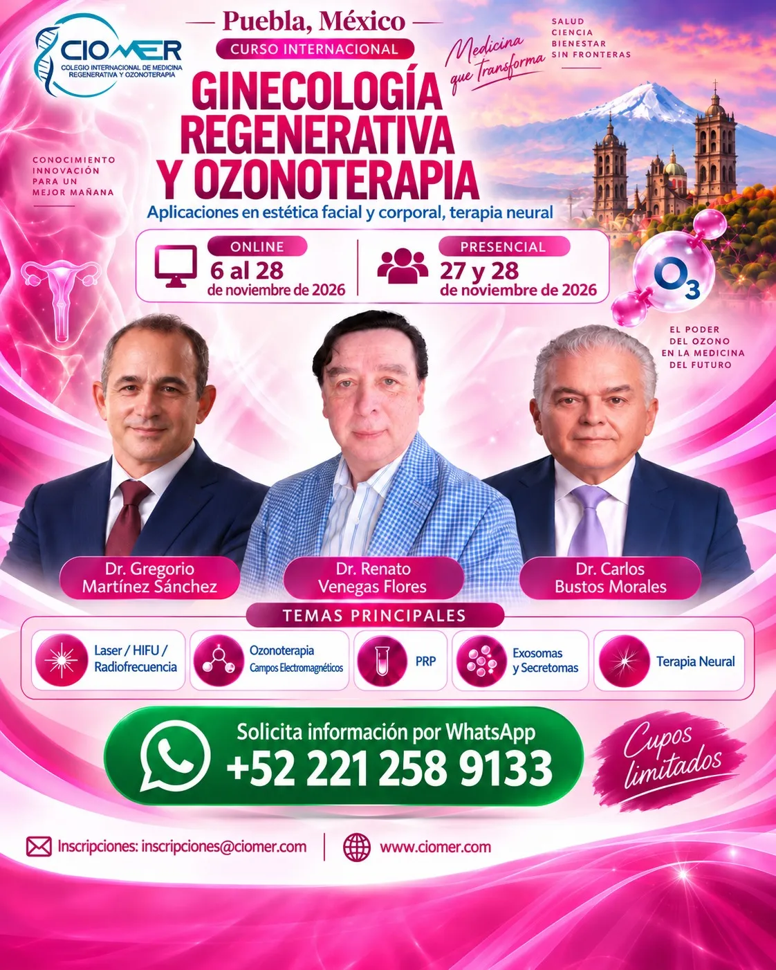 Curso Internacional de Ozonoterapia y Medicina Regenerativa · Eje 1 — Ginecología Regenerativa y Equipos Basados en Energía